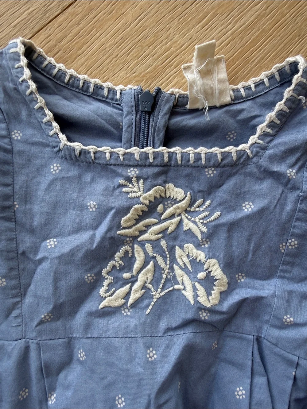Apolina 5-7 Light Blue Embroidered Dress with Cream Trim💙👀